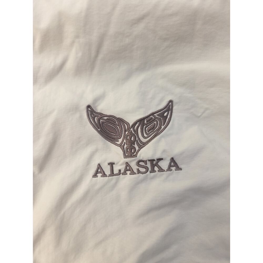 Princess Cruises Alaska Reversible Mens L Nylon Fleece Winter Jacket Cream Blue - Picture 3 of 9